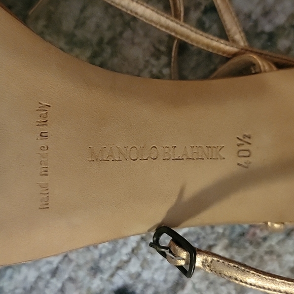 Manolo Blahnik Rose Gold Strappy Heels - Picture 7 of 7